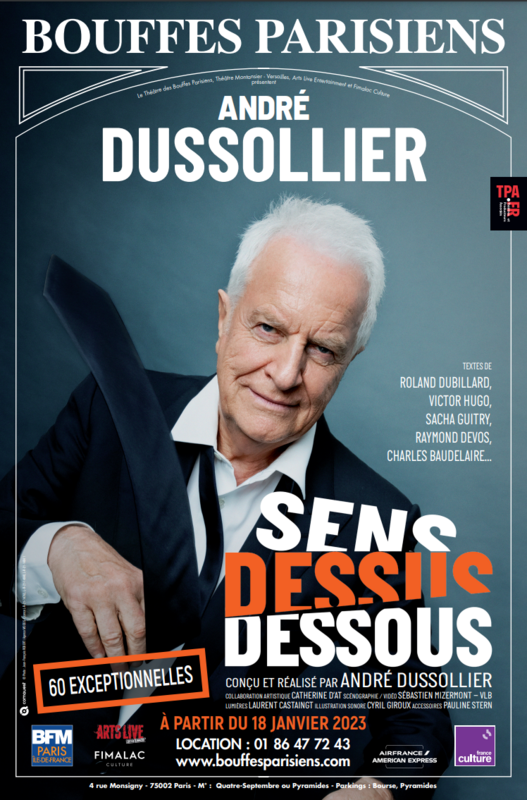 André Dussollier dans Sens Dessus Dessous (Théâtre des Bouffes Parisiens)